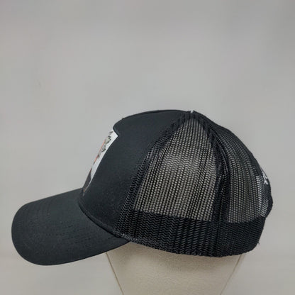 Yeman's Snapback Mesh Back Trucker Hat Black One Size Solid Patch