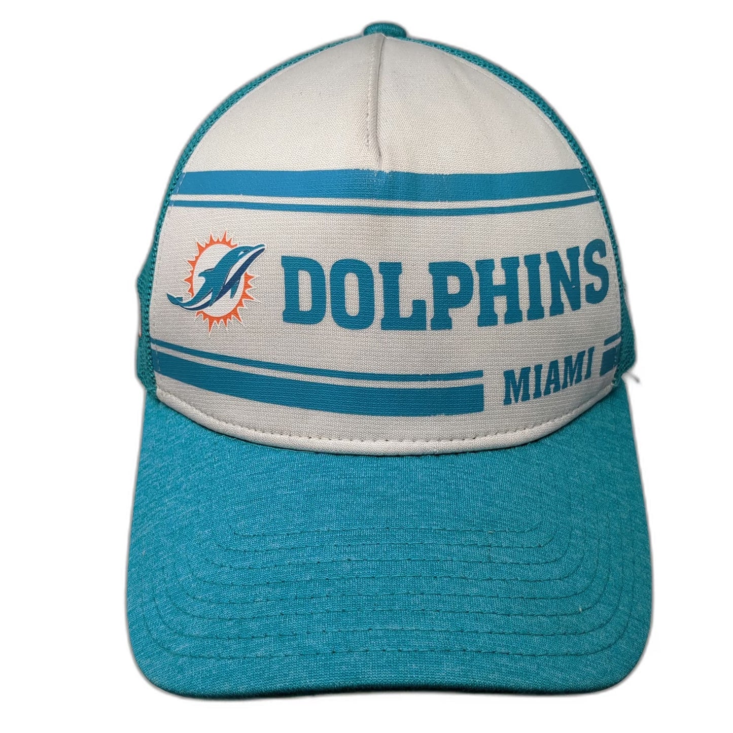 Miami Dolphins NFL New Era 5 Panel Blue Hat L Mesh Back Stretch Fit 39THIRTY 100