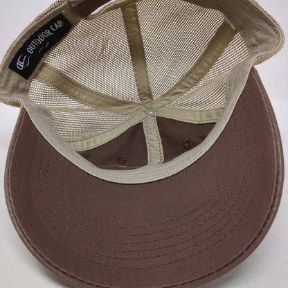 Outdoor Cap Baseball Cap Brown Beige One Size Leather Cactus Patch Mesh Back hat
