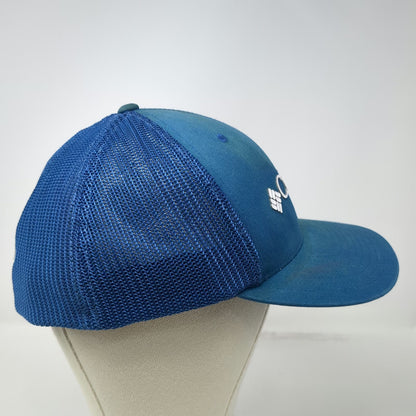 Columbia Baseball Cap Blue XL Mesh Back Stretch Fit Performance Fishing Gear hat