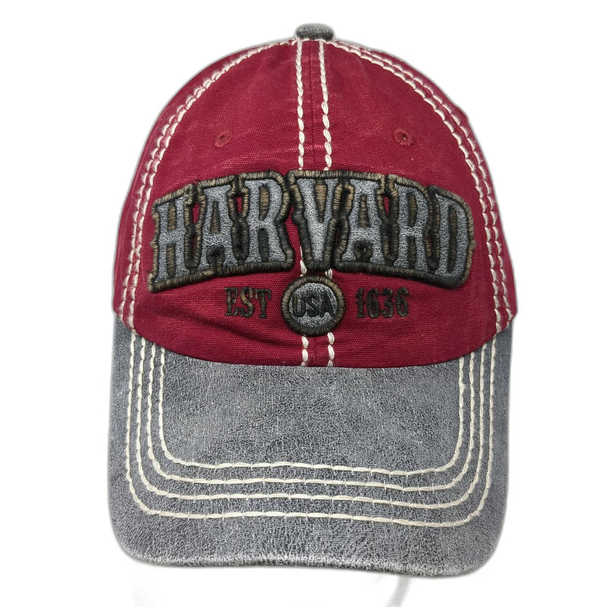 Robin Ruth Harvard University Baseball Cap Red One Size Gray Brim Strapback Hat