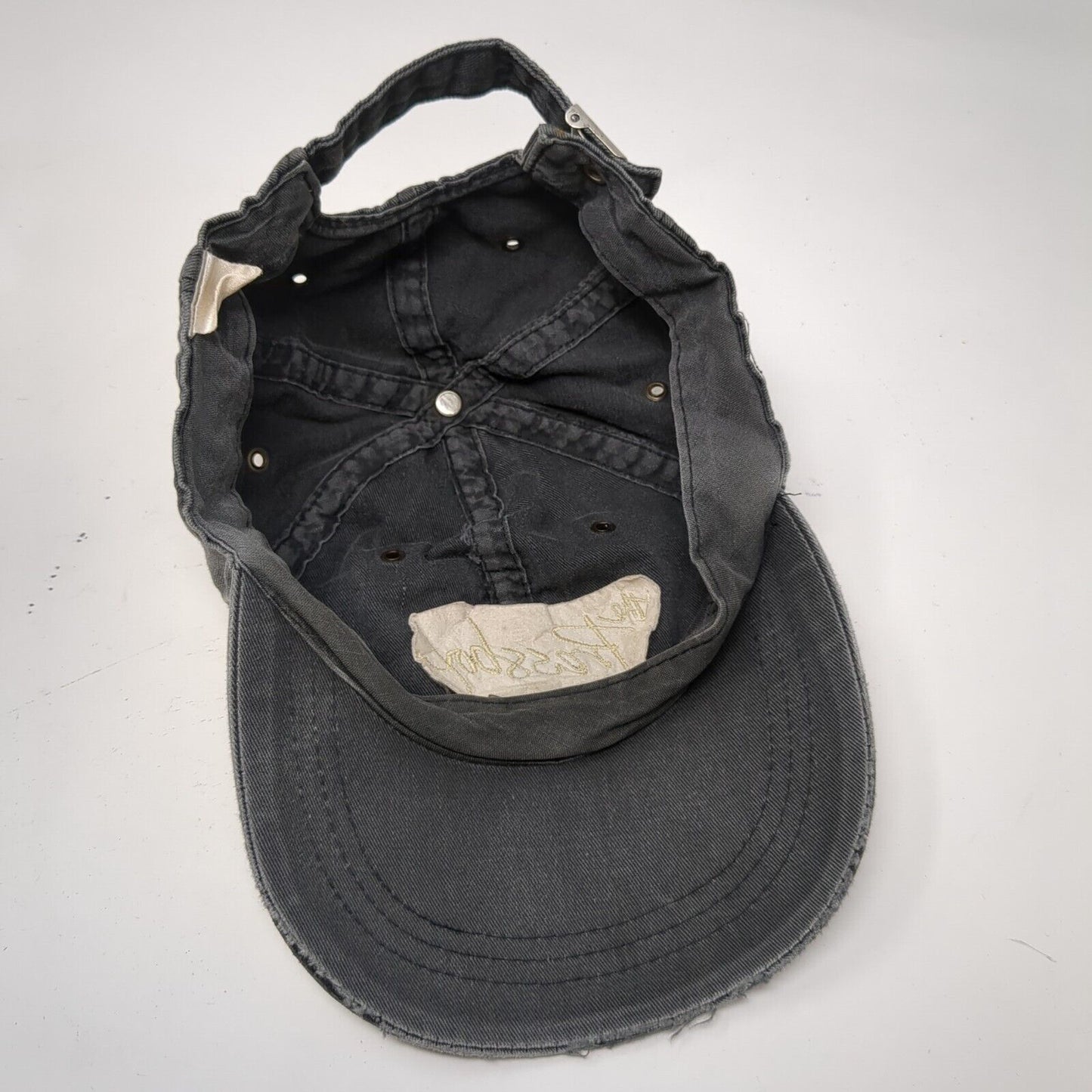 The Pressbox Slideback Hat Gray One Size Solid Adjustable Embroidered
