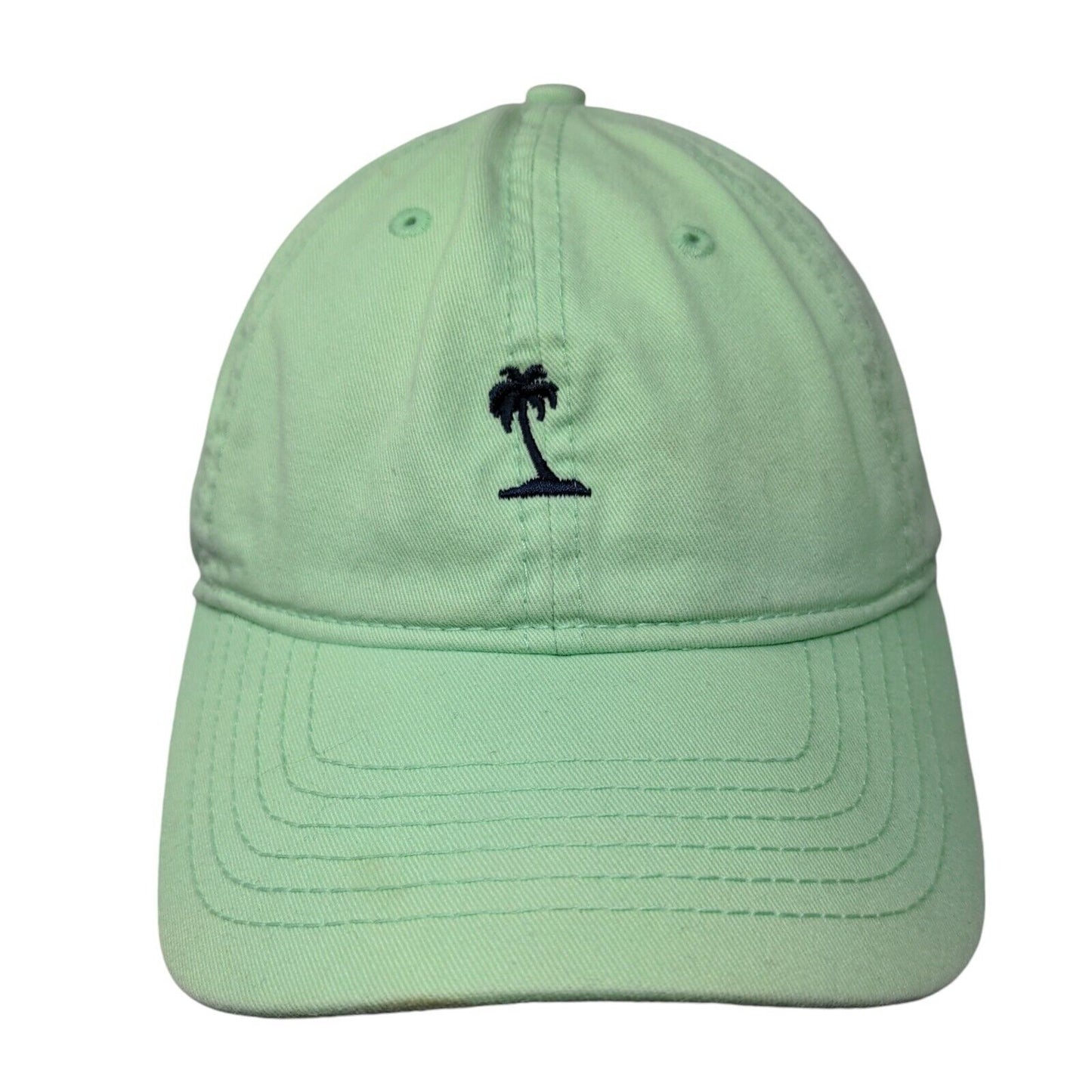 Palm Tree Slideback Hat Green OSFM Adjustable Embroidered Logo Vented Holes