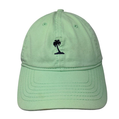 Palm Tree Slideback Hat Green OSFM Adjustable Embroidered Logo Vented Holes