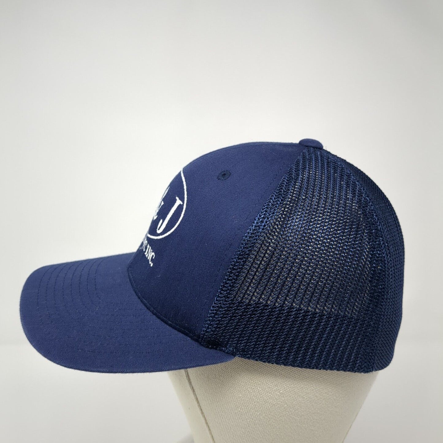 B&J Electric Inc. Fitted Mesh Back Trucker Hat Blue One Size Flexfit