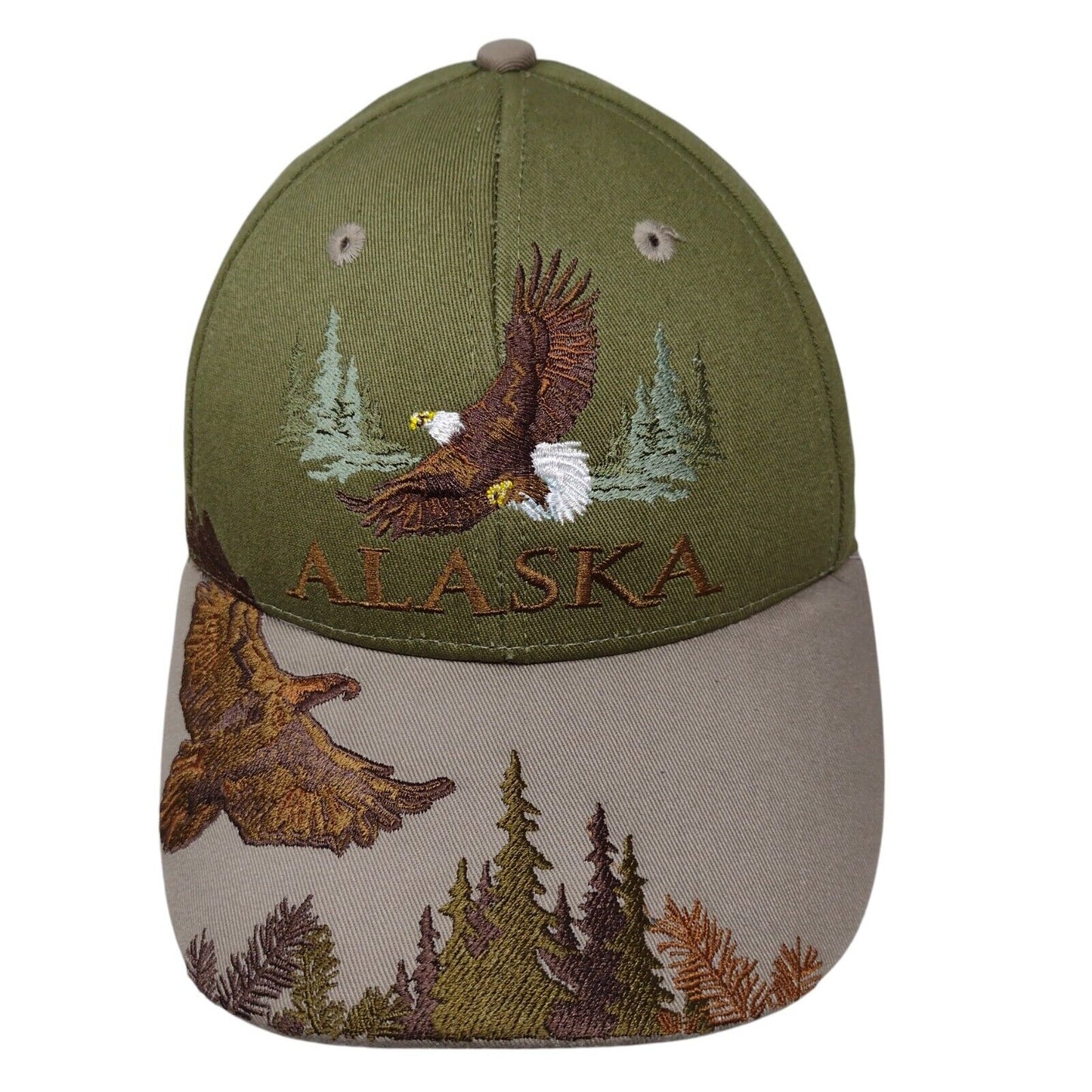 Alaska Eagle Slideback Hat Multicolor OSFM Embroidered Leather Strap