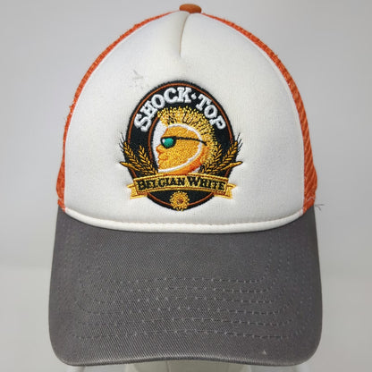 Shock Top Trucker Hat White Orange Gray One Size Mesh Snapback Belgian White