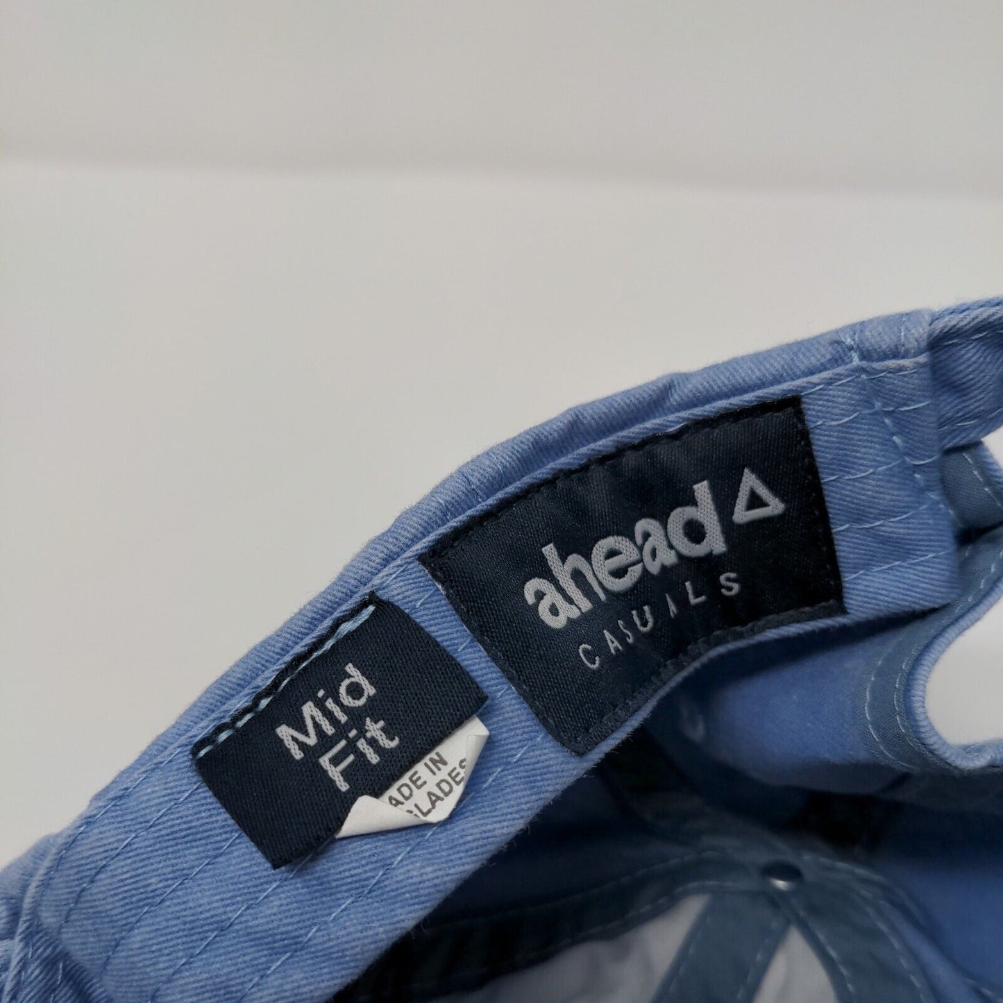 Ahead Casuals Slideback Hat Blue OSFA Mid Fit Adjustable Embroidered 6 Panel
