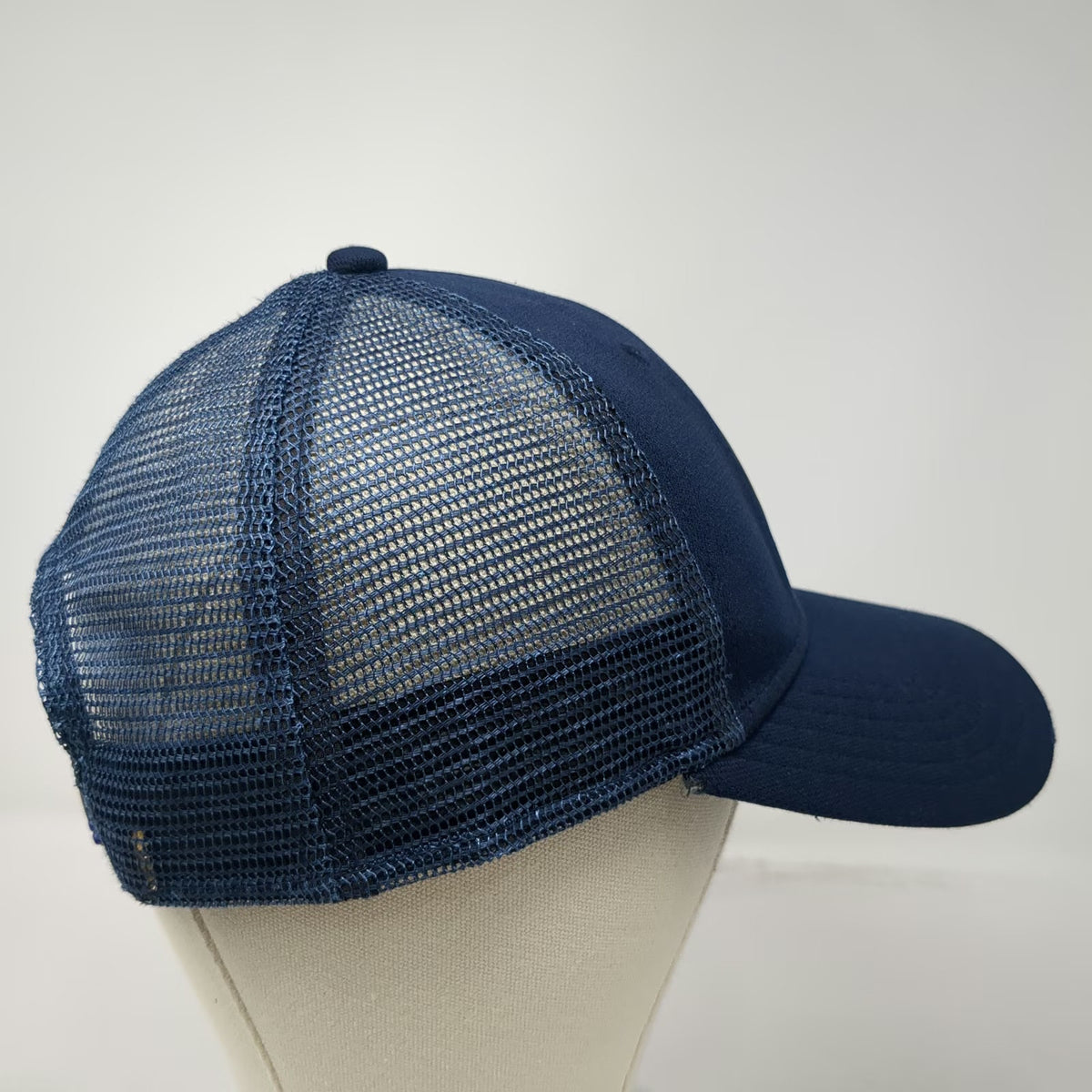 Outdoor Cap Trucker Hat Blue One Size Mesh Snapback Rubber Patch Honeycomb Logo