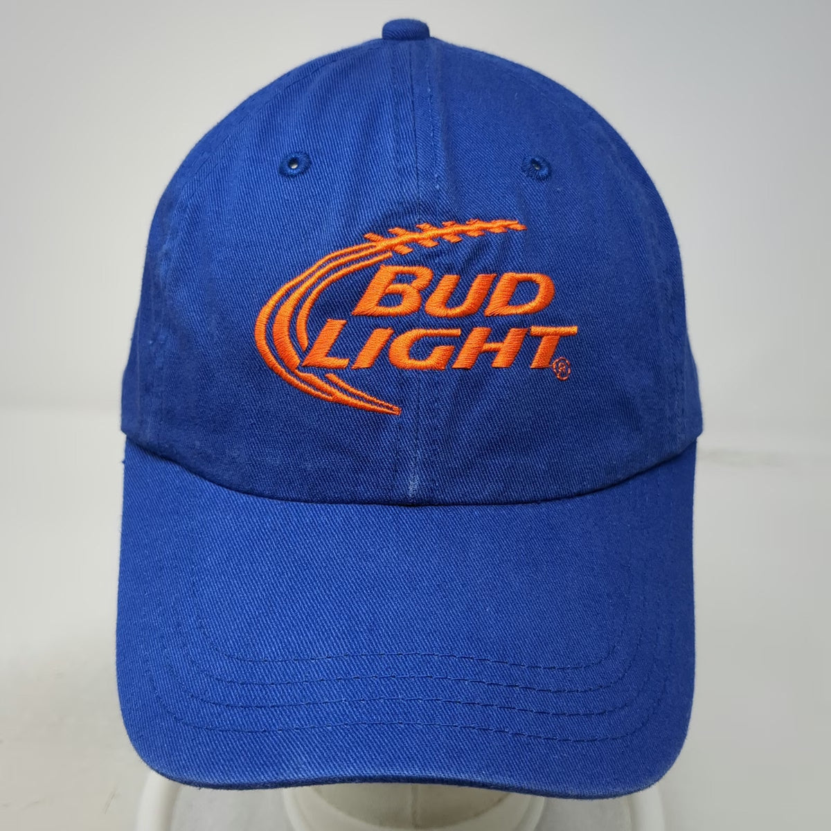 Bud Light Blue Baseball Cap One Size Embroidered Logo Slideback Closure Hat