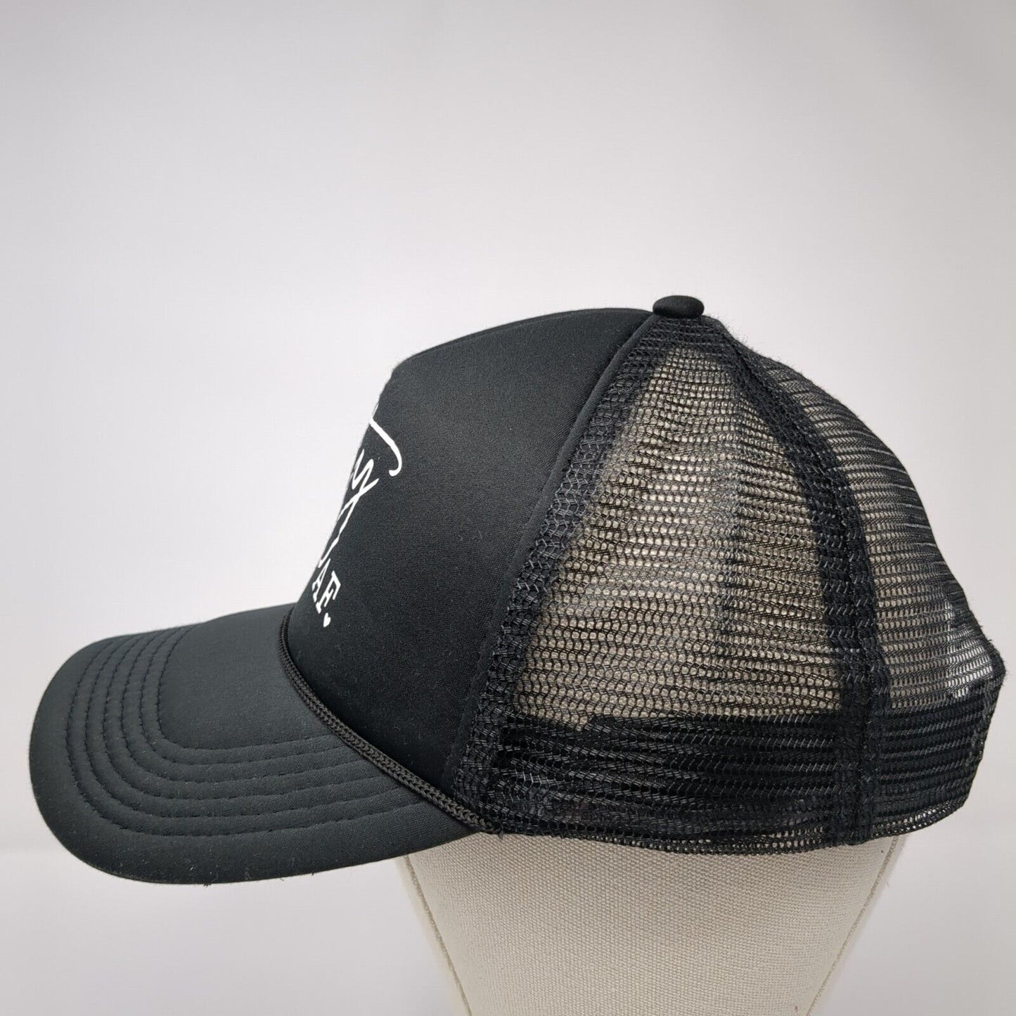 Fifty AF Snapback Trucker Hat Black One Size Adjustable Mesh Back Rope Polyester