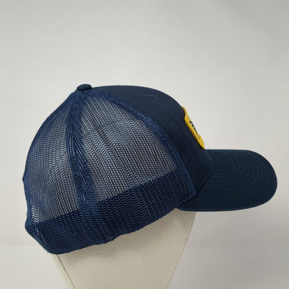 Project Big Wood Patch Snapback Trucker Hat Blue One Size Mesh Back