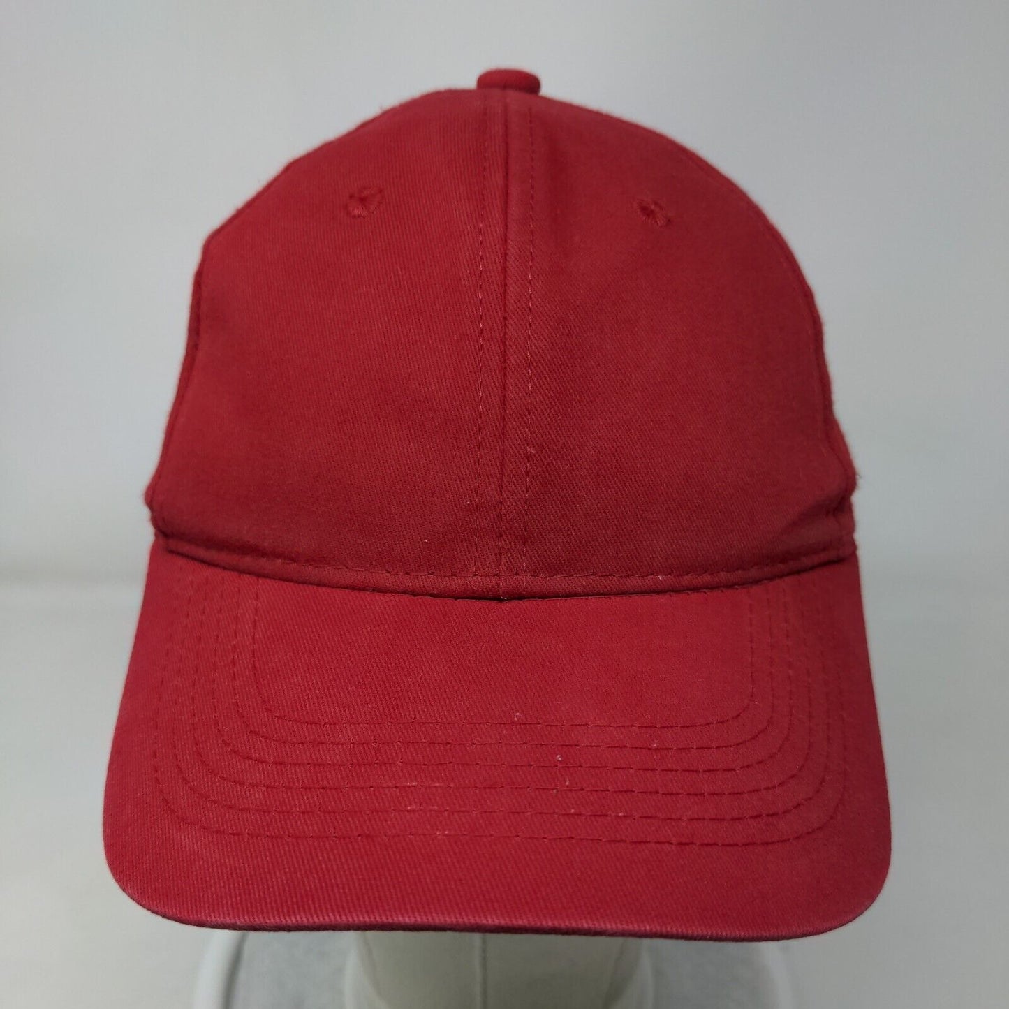 George Strapback Hat Red One Size Adjustable Solid 6 Panel Blank