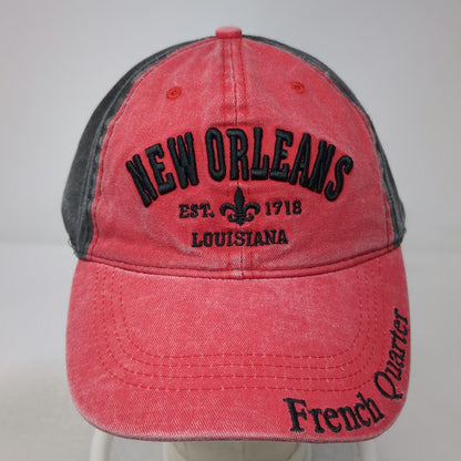 Lucky 7 Baseball Cap Red Black One Size New Orleans French Quarter Strapback Hat