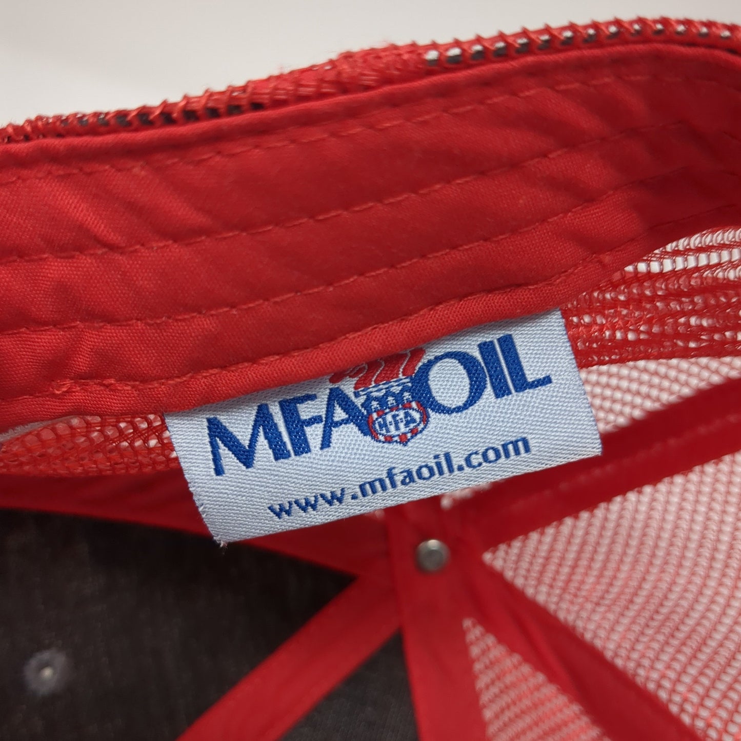 Big O Tires Snapback Trucker Hat Red One Size Mesh Back MFA Oil USA Flag