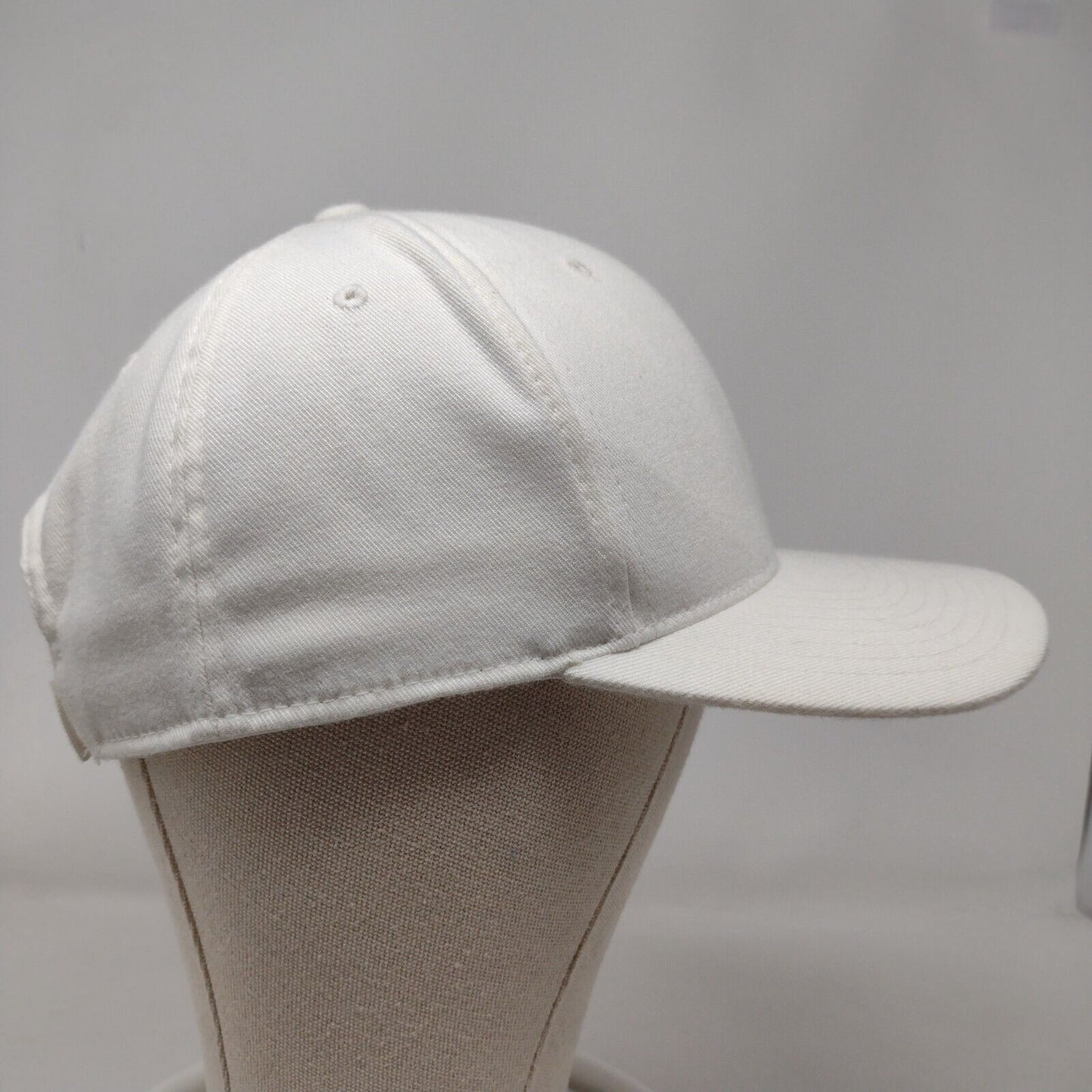 Yupoong Flexfit 110 Strapback Hat White One Size Embroidered 6 Panel