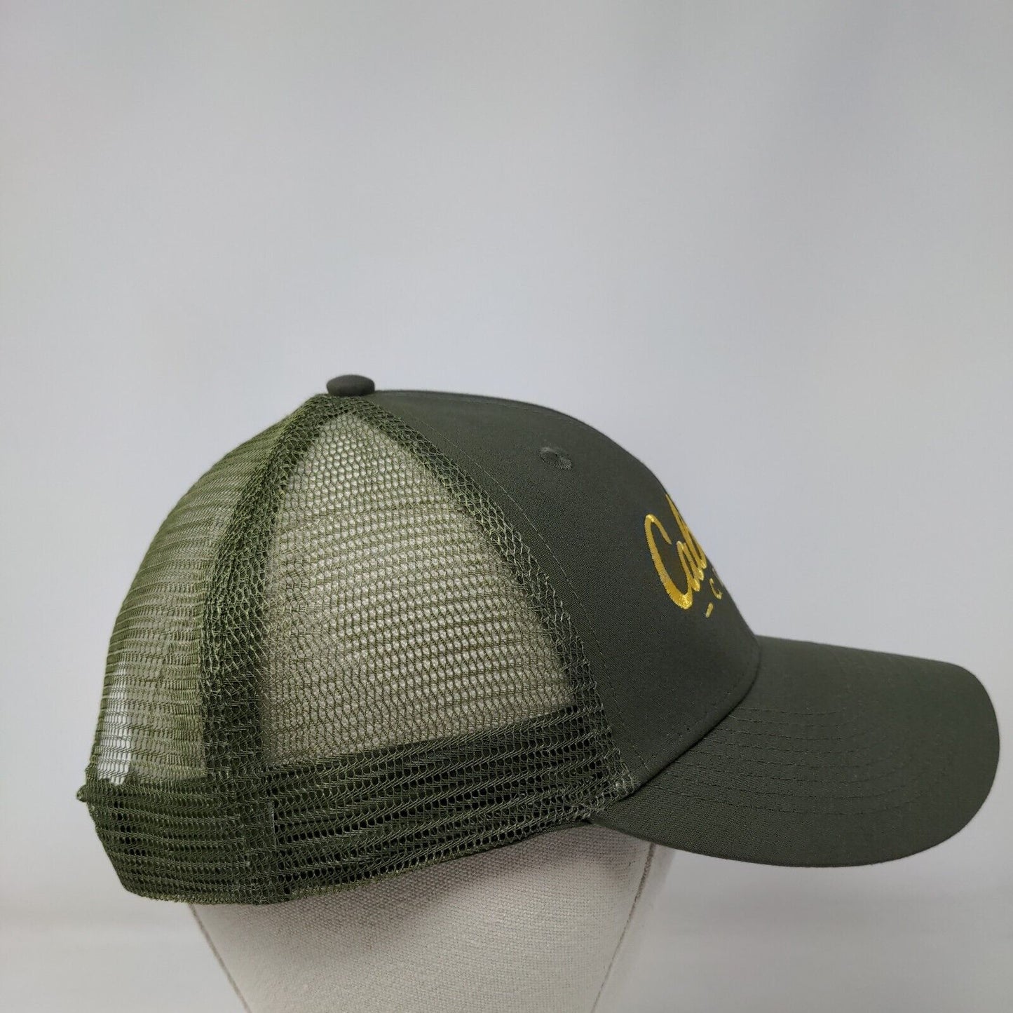 Cabela's Club Snapback Trucker Hat Green One Size Adjustable Mesh Back 6 Panel