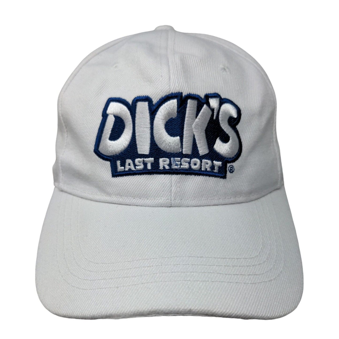 Dick's Last Resort Strapback Hat White One Size Embroidered Size Does Matter