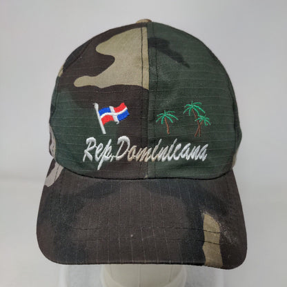 Rep. Dominicana Strapback Hat Camouflage One Size Embroidered 6 Panel