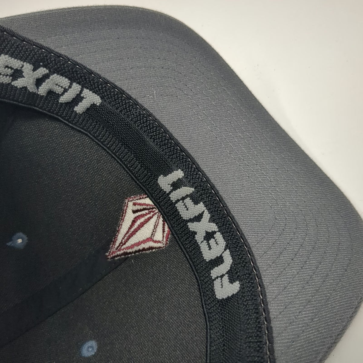Volcom Baseball Cap Gray Black XL Flexfit Stone Logo Embroidered Hat Structured