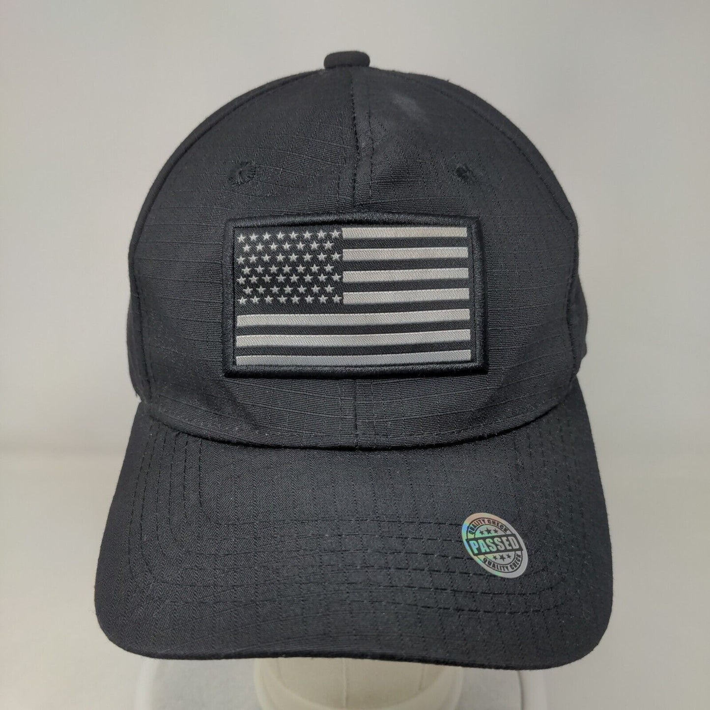 American Flag Patch Strapback Hat Black One Size Black Eagle By Ace Cap