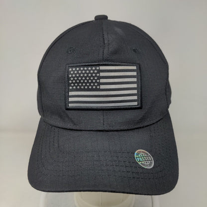 American Flag Patch Strapback Hat Black One Size Black Eagle By Ace Cap