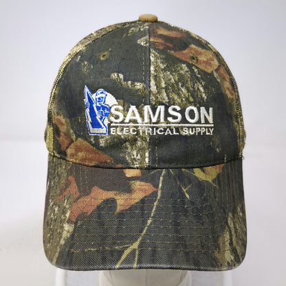 Port Authority Baseball Cap Green One Size Camo Mesh Back Strapback Samson Hat