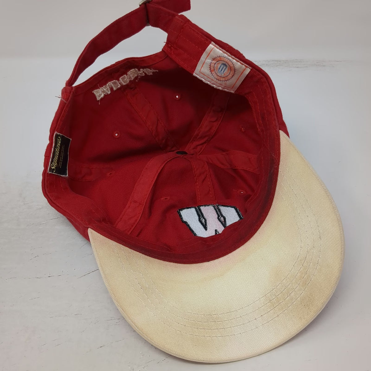 Wisconsin Badgers NCAA Signatures Cap Red One Size Slideback Embroidered W Logo