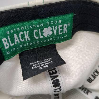 Black Clover Baseball Cap Green White M Live Lucky Clover Stretch Fit Hat