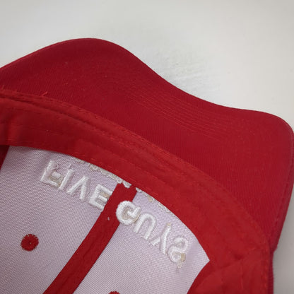 Five Guys Baseball Cap Red One Size Strapback Cotton Embroidered Logo Hat