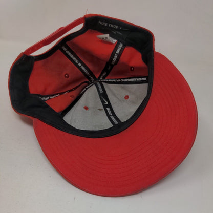 Nike Snapback Hat Red OSFM Adjustable Embroidered Swoosh Logo Vented Holes