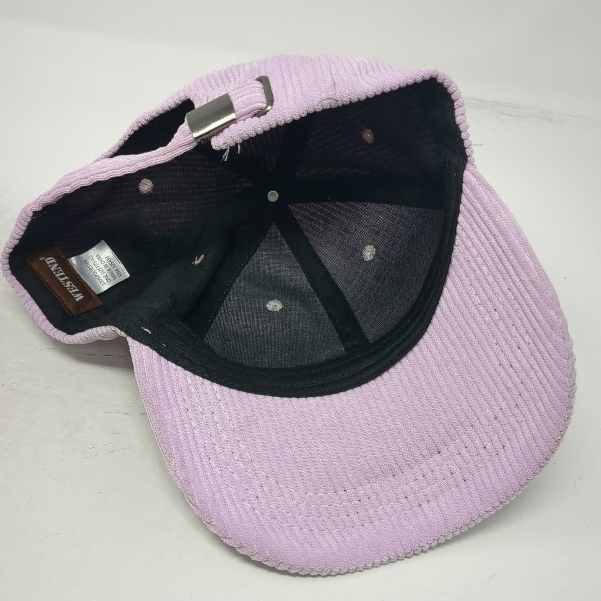 Westend Baseball Cap Pink One Size Corduroy Blank Adjustable Buckle Strap Hat