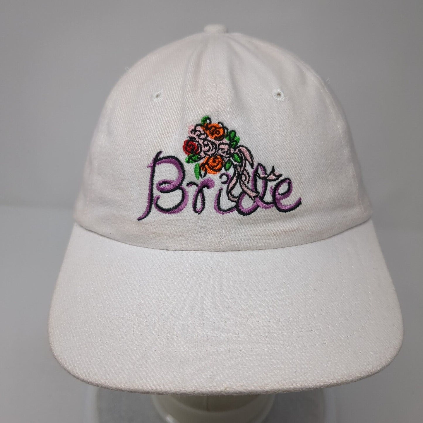 Bride Slideback Hat White One Size Adjustable Embroidered Headshots KC Caps