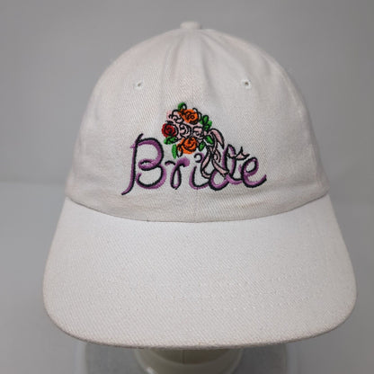 Bride Slideback Hat White One Size Adjustable Embroidered Headshots KC Caps