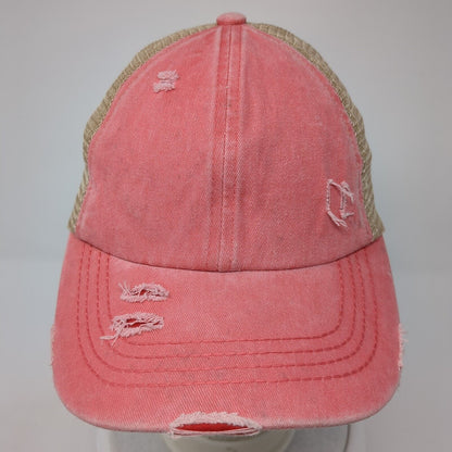 C.C Exclusives Strapback Trucker Hat Multi One Size Ponytail Distressed