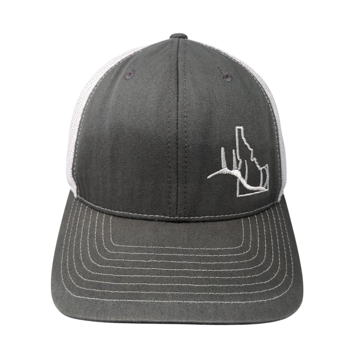Idaho Snapback Trucker Hat Gray One Size Adjustable Mesh Back Richardson