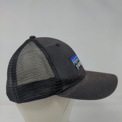 Patagonia P-6 Snapback Trucker Hat Black OSFA Mesh Back Solid Netplus