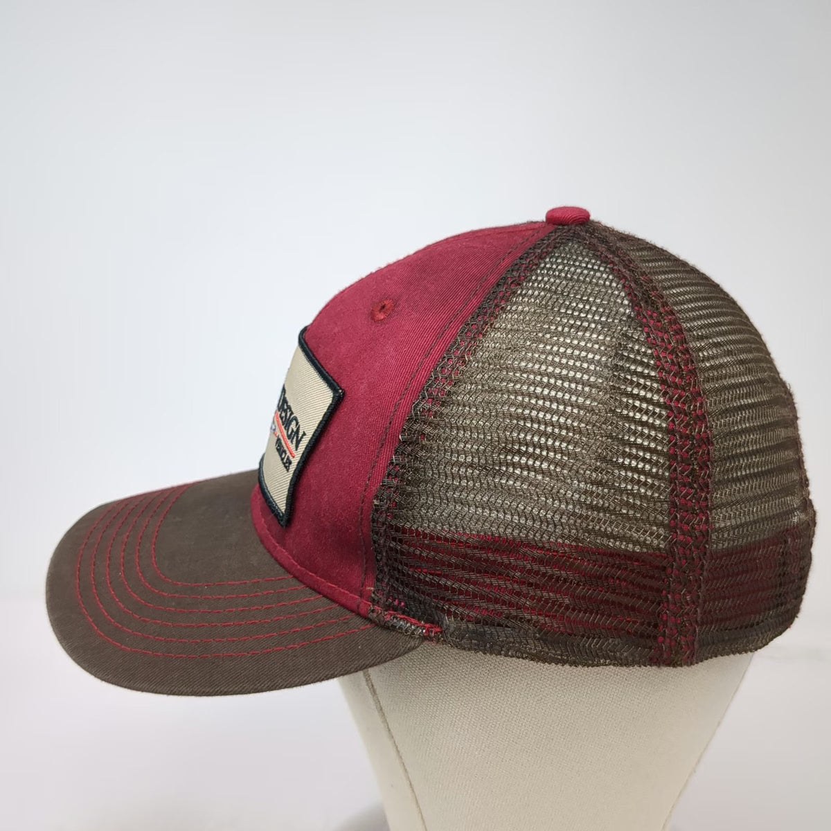 Paramount Reserve Trucker Hat Red Brown One Size Grand Design RV Mesh Back Patch
