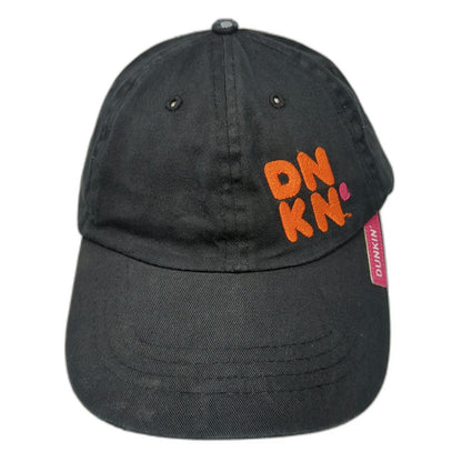 Dunkin' Baseball Cap Black One Size DNKN Embroidered Logo Pink Tab Strapback Hat