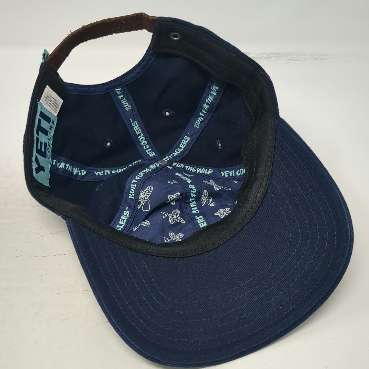 YETI Baseball Cap Blue One Size Strapback Embroidered Built for the Wild Hat