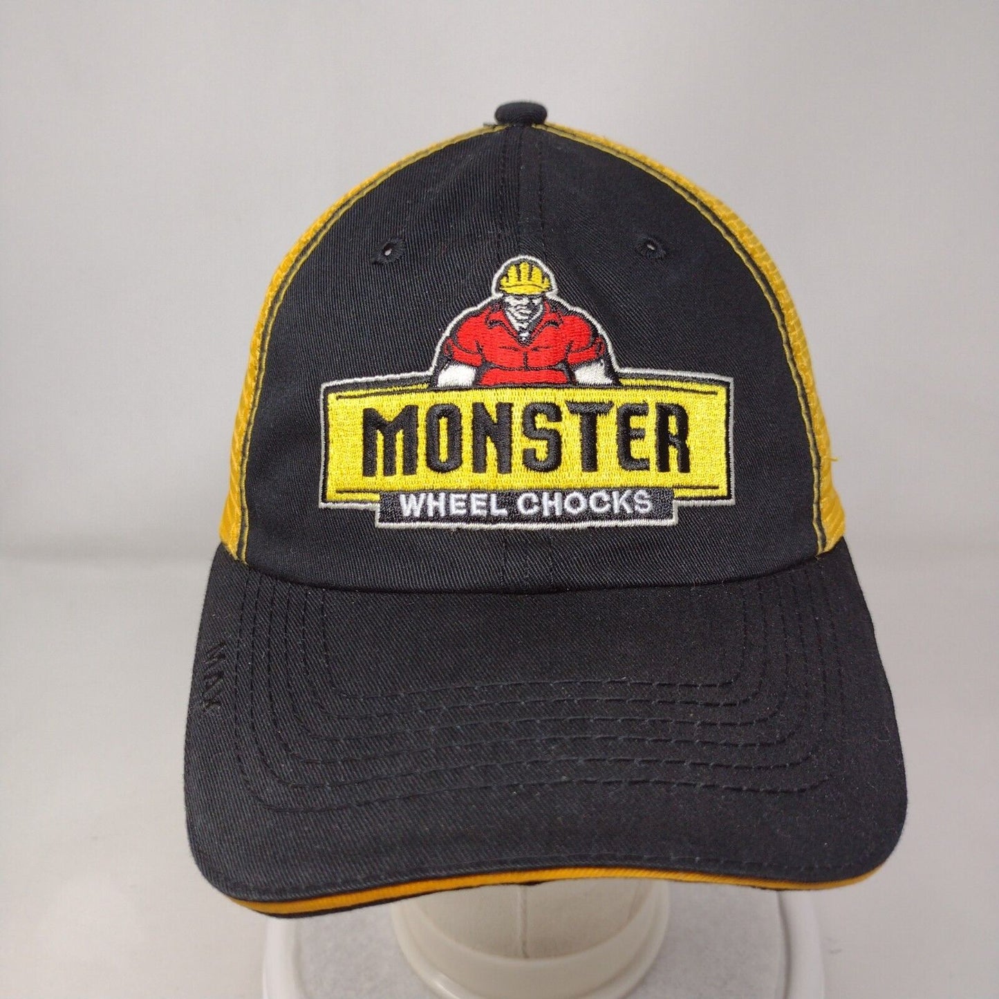 Monster Wheel Chocks Strapback Trucker Hat Multicolor OSFA Mesh Back The Max Hat