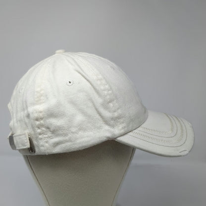 Jägermeister Baseball Cap White OSFM Distressed Brim Adjustable Embroidery Hat