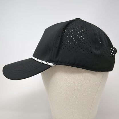 UNIE Trucker Hat Black OSFM Laser Perforated Rope Snapback Performance Logo Cap
