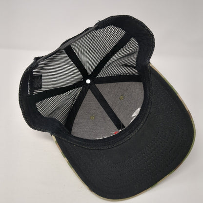 American Snapback Mesh Back Trucker Hat Camouflage One Size Sport-Tek
