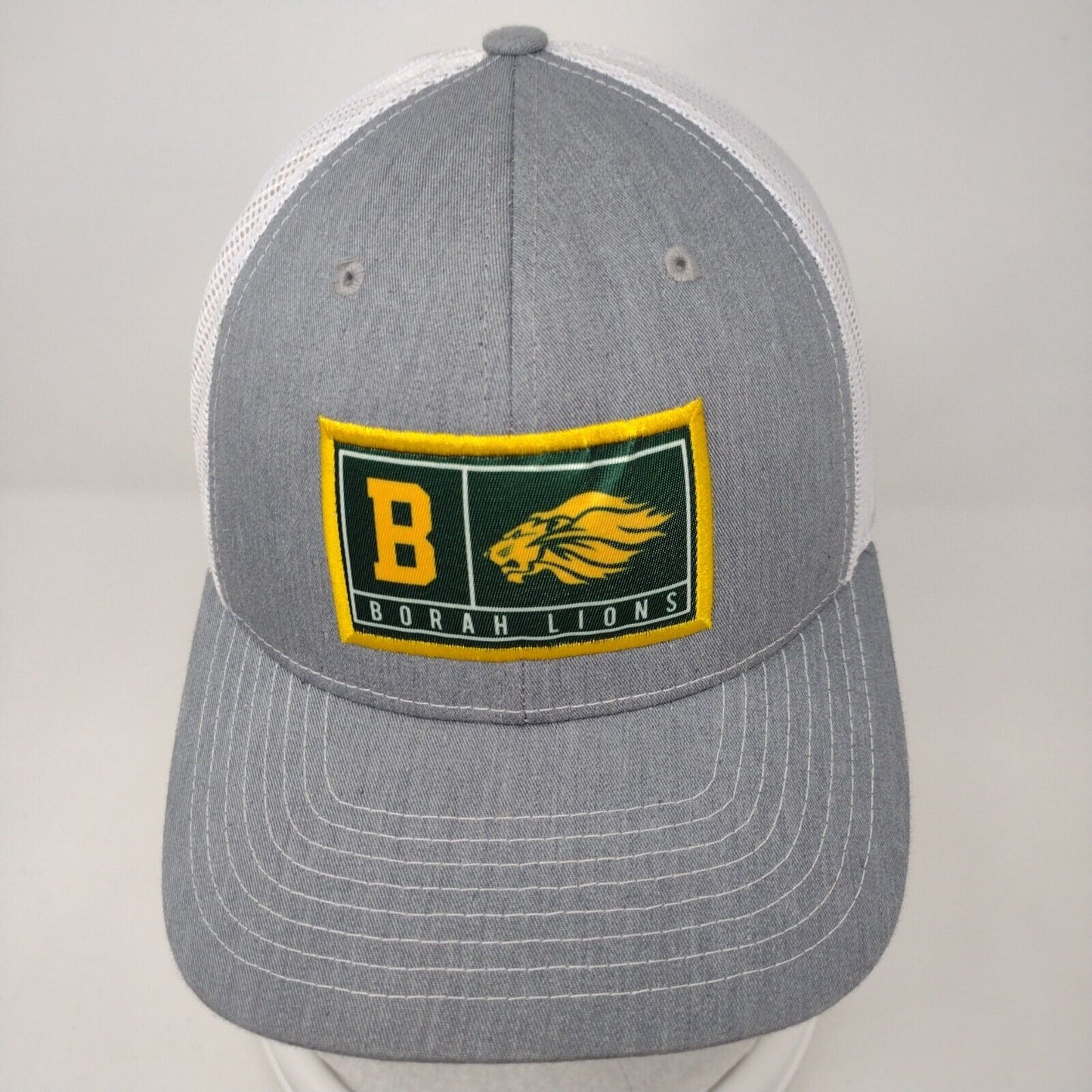 Borah Lions Patch Snapback Mesh Back Trucker Hat Gray OSFA Richardson