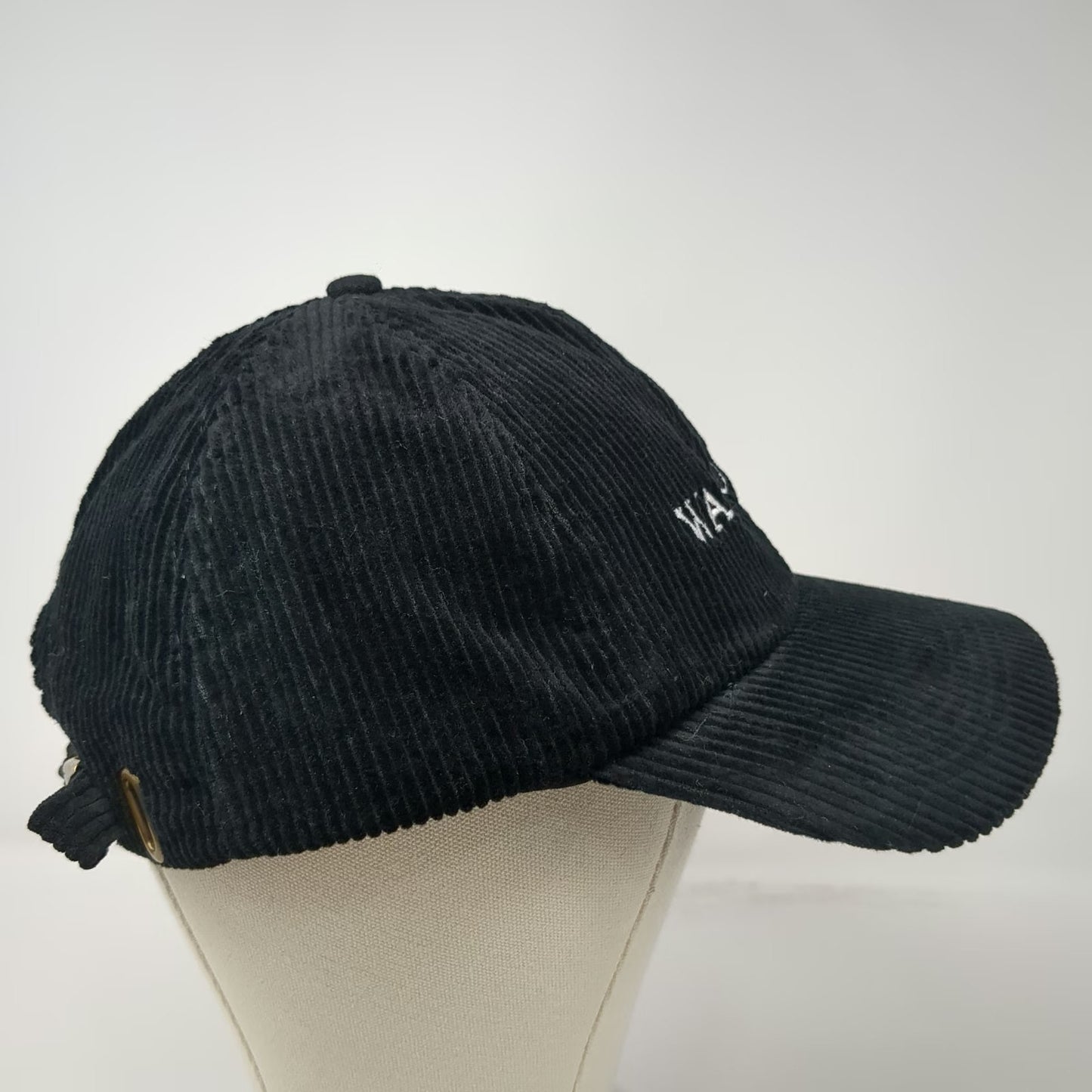 Wallows Black OS Baseball Cap Corduroy Slideback Smiley Face Band Merch Hat