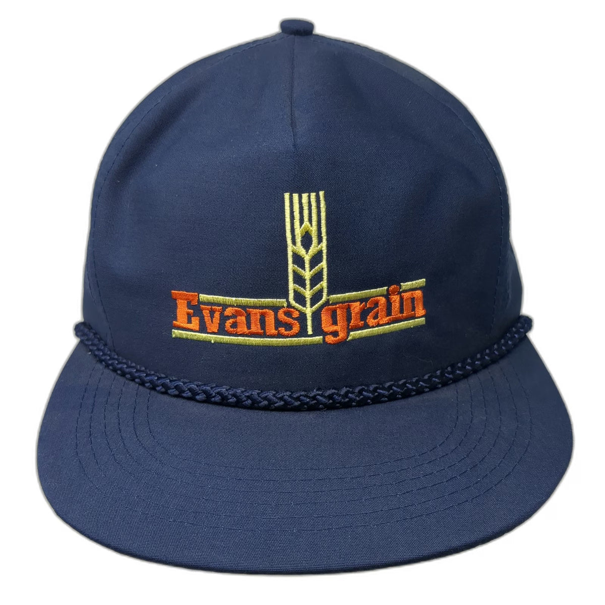 Mountaintop Marketing Evans Grain 5 Panel Blue Hat One Size Rope Snapback Wheat