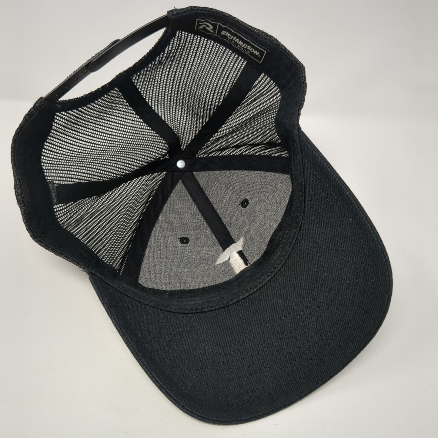 Letter T Logo Snapback Trucker Hat Black M/L Mesh Back Embroidered