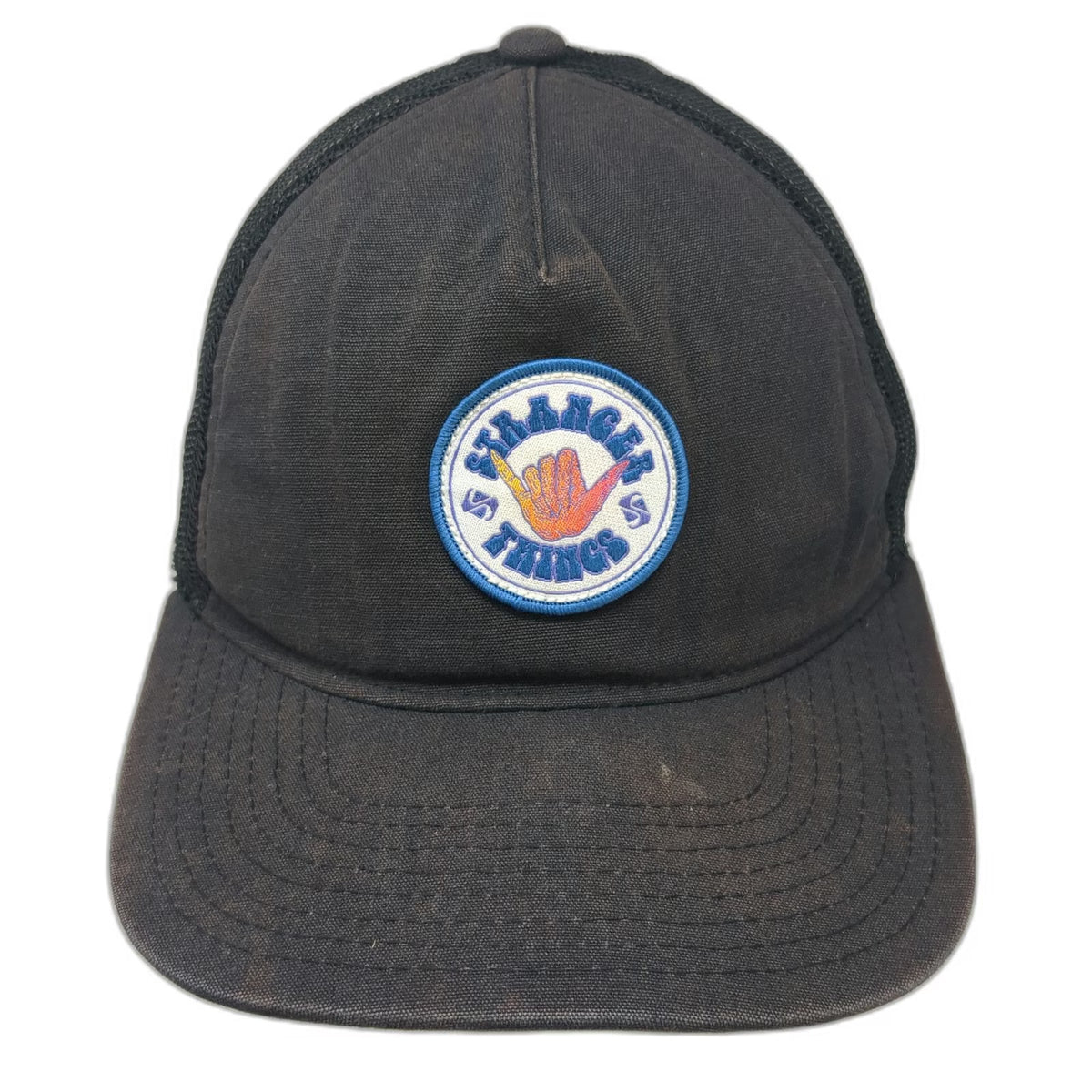 Quiksilver Trucker Hat Black One Size Stranger Things Netflix Shaka Patch Mesh