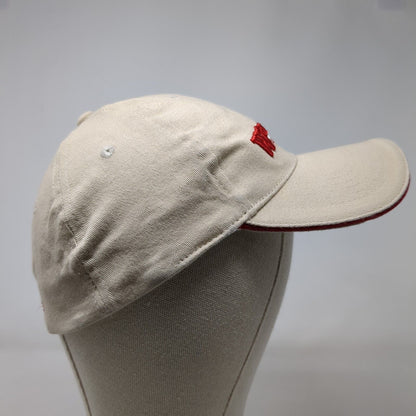 Warrior Custom Golf.Com Fitted Hat Tan One Size Embroidered Vented Holes 6 Panel